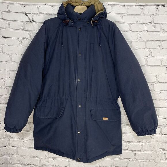 Vintage Polo Ralph Lauren Mens Hooded Puffer‎ Down Parka Coat Jacket Size L Navy - Picture 1 of 16